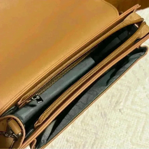 Pixie Mood Faux Light Brown Leather Crossbody Purse - Picture 6 of 6